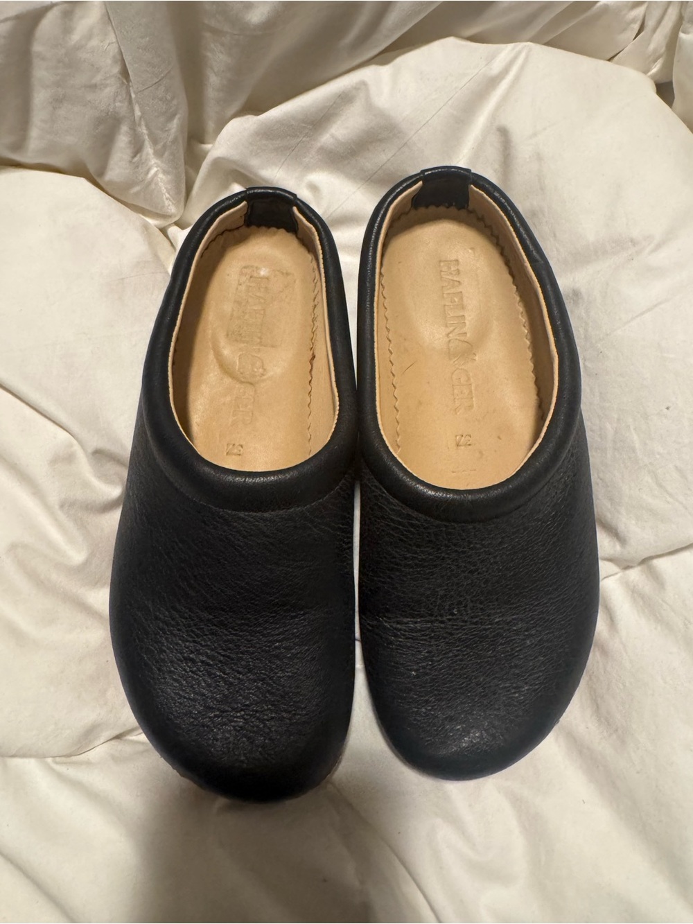 Haflinger Black Leather Clog-Worn Once